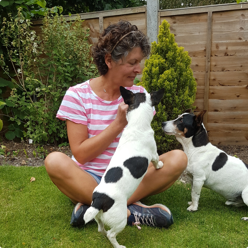 Emma with her dogs, Basil and LuLu